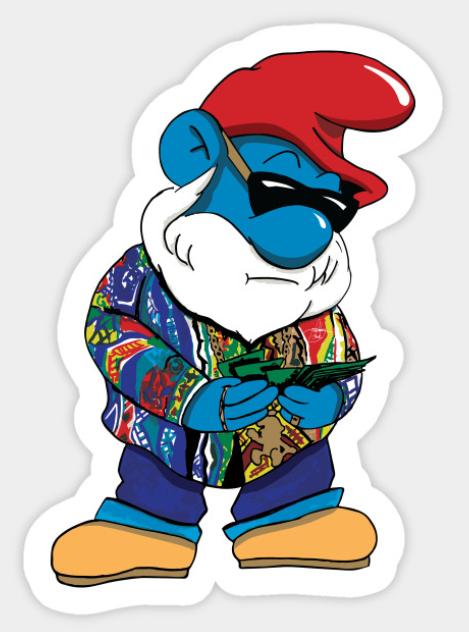 Call me Big Poppa Smurf Sticker