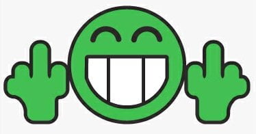 Flipoff Smile Sticker