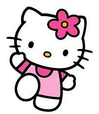 Hello K Pink Flower Decal