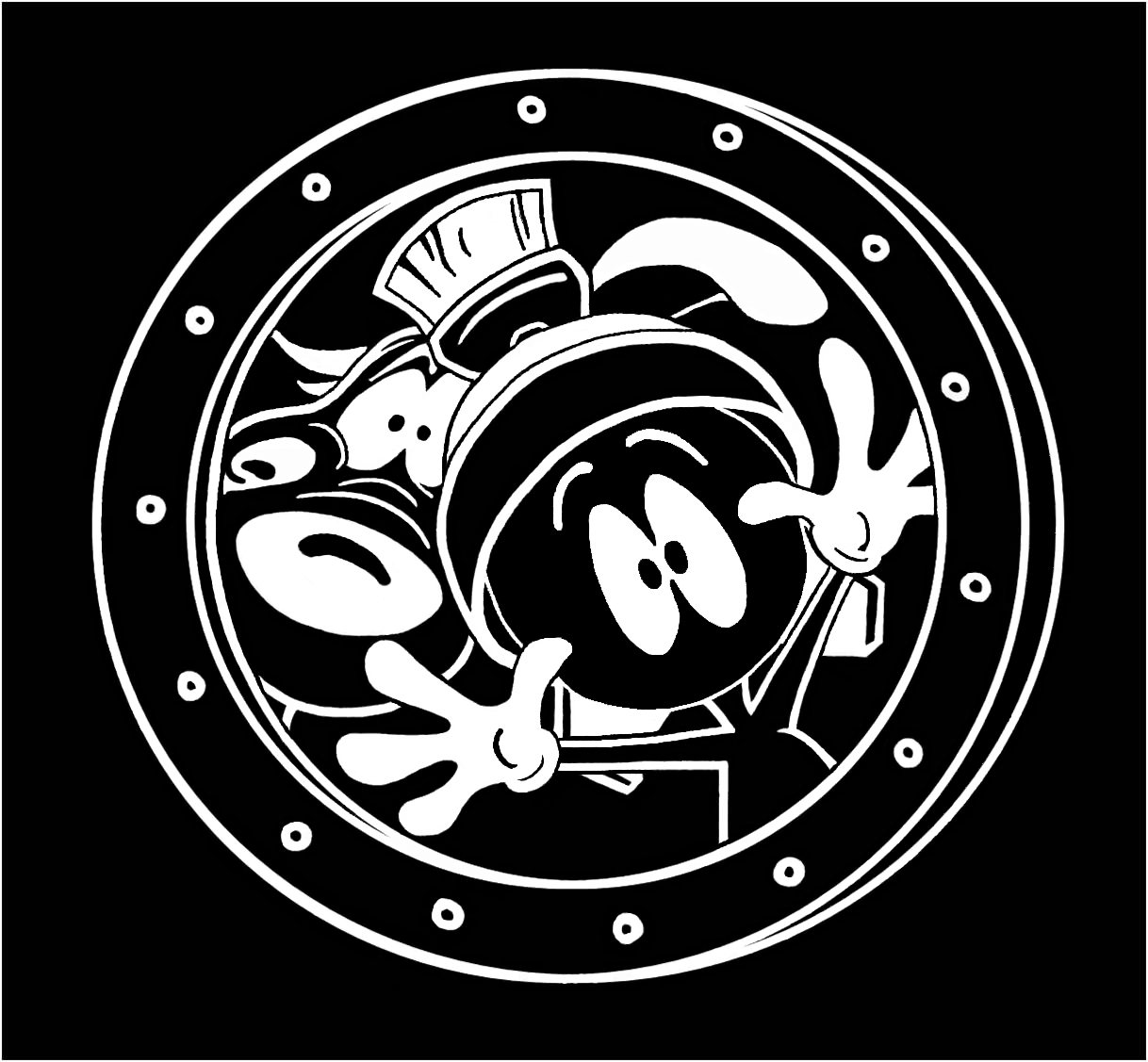 Marvin Martian Diecut Circular Decal