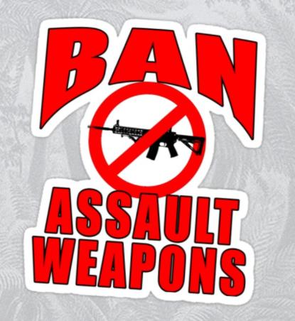 BAN ASSULT WEAPOND STICKER 66