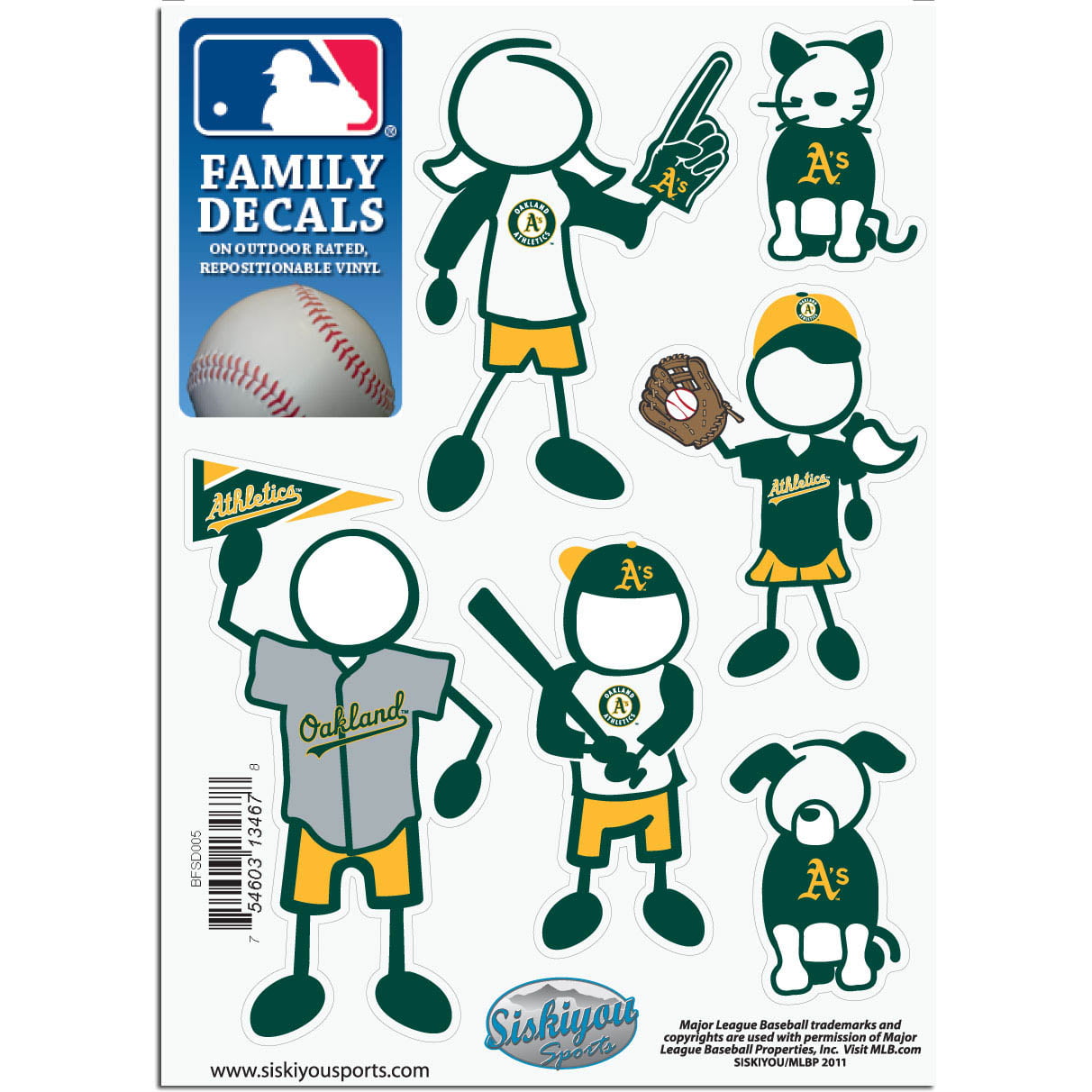 Athletics Stick Family Decal Pack