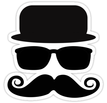 Diecut Color Moustache Stickers 6