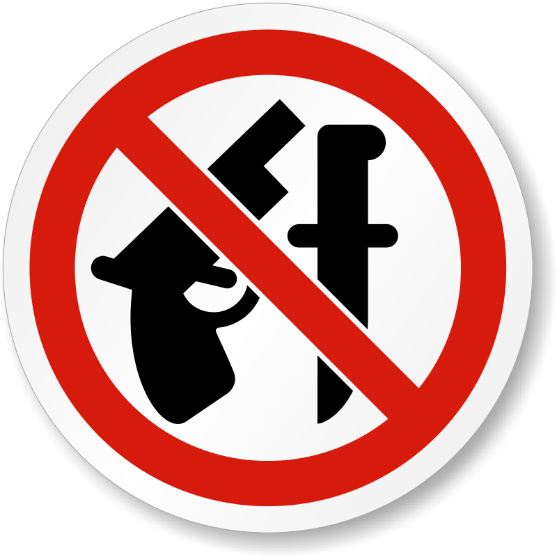 no-weapons-allowed-ROUND STICKER