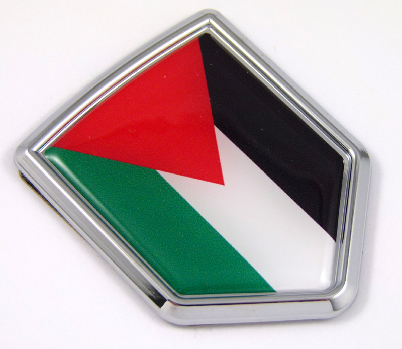 Palestine 3D Chrome Flag Crest Emblem Car Decal