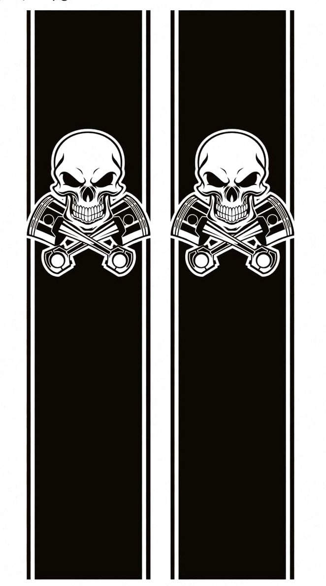 SKULL with Piston Crossbones COMBO KIT