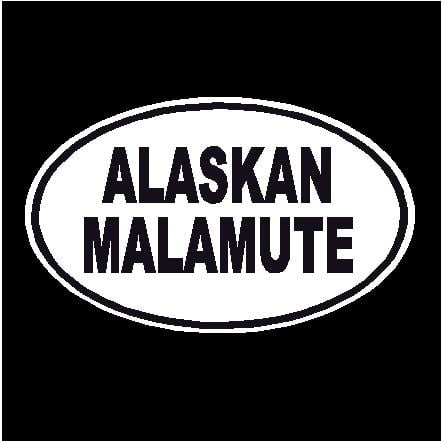 Alaskan Malamute Oval Decal