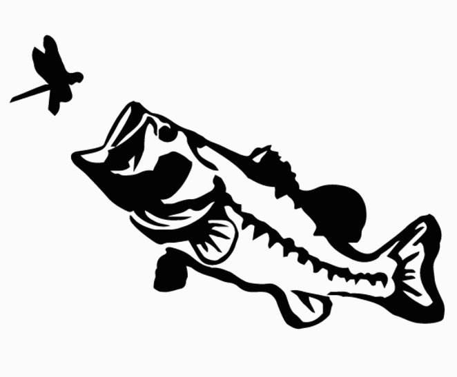 Bass DragonFly Diecut Decal