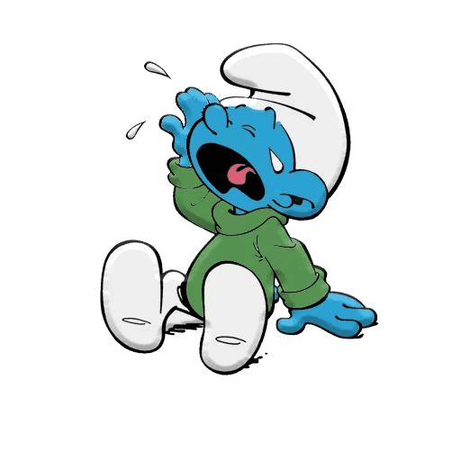 CRY BABY SMURF STICKER