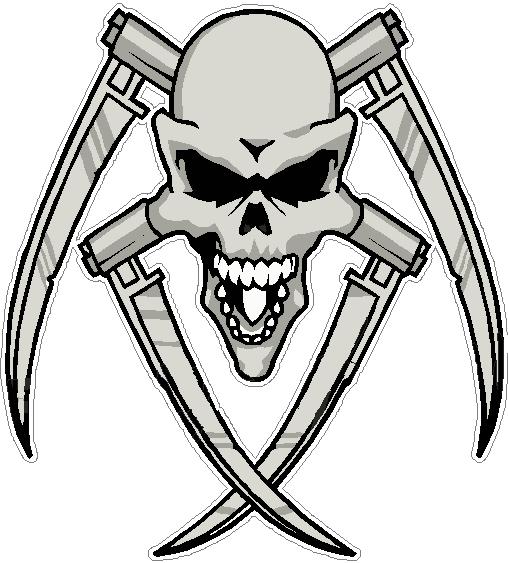 Edward Sissors Skull Color Decal