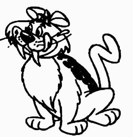 Flintstone Cat Decal Diecut