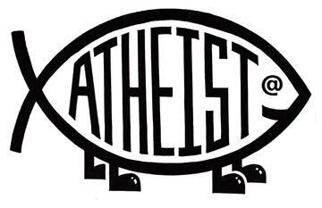 atheist fish die cut decal