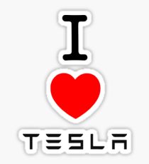 elon musk i love tesla heart sticker