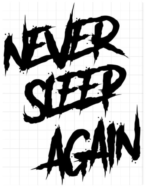 FREDDY KURGER NEVER SLEEP AGAIN DIECUT DECAL
