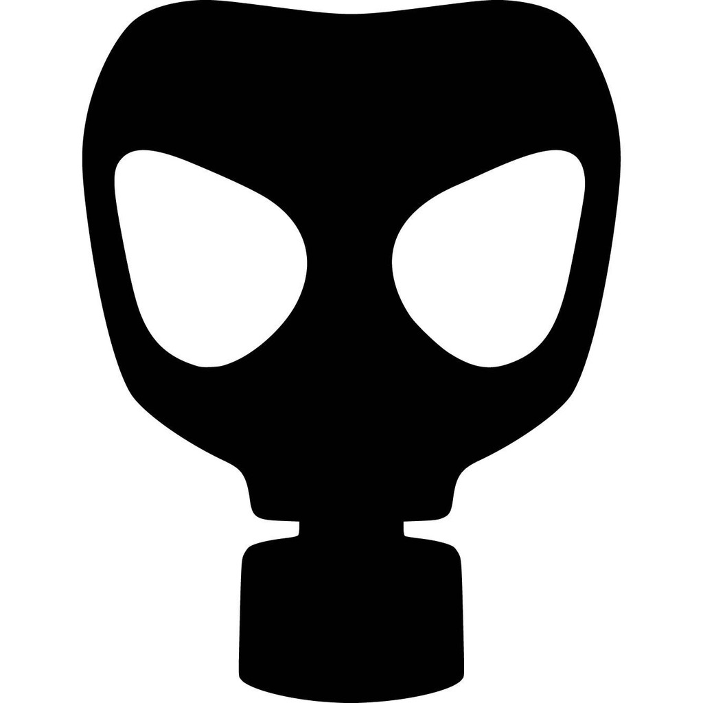 gas mask military die cut decal