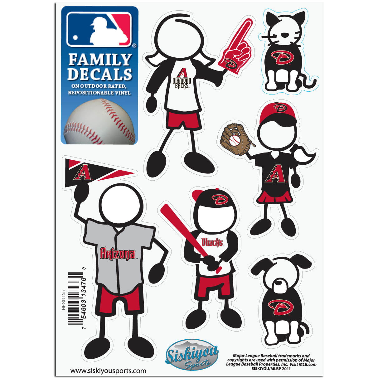 Diamond Backs Stick Family Decal Pack