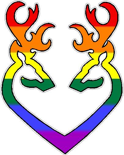 DEER HEADS HEART FILLS Pride Flag MandM