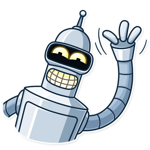 futurama tv show cartoon bender sticker 5