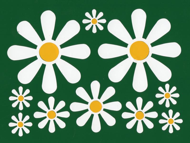 Hippy motors crazy daisy car stickers funky daisies girl decals