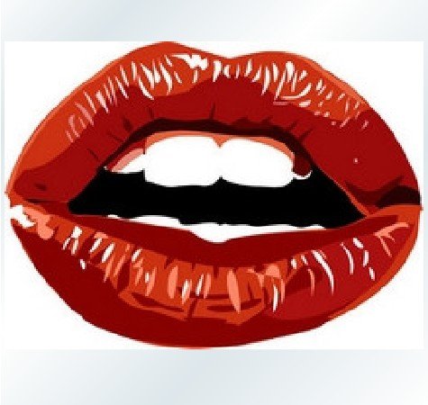 Hot Lips Color Chick Sticker Cut to shape.