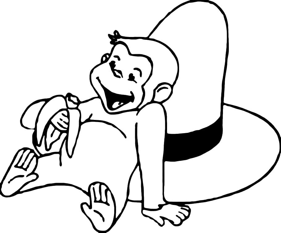 Curious George with Hat Die Cut Decal