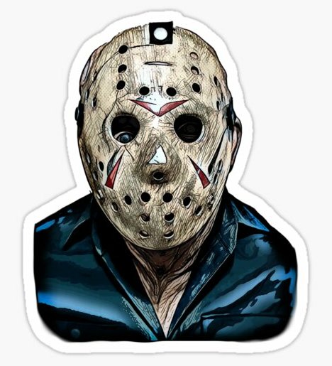 JASON HALLOWEEN MASK COLOR DRAWING STICKER