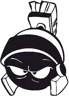 alien head marvin die cut decal