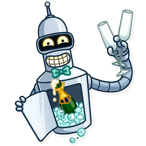 futurama tv show cartoon bender sticker 28