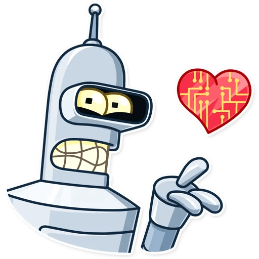 futurama tv show cartoon bender sticker 2