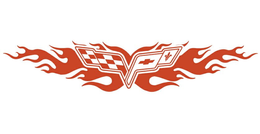 Corvette Flames Back Auto Graphics