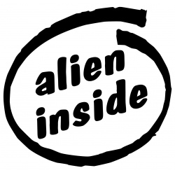 ALIEN INSIDE SELF ADHESIVE VINYL STICKER DECAL