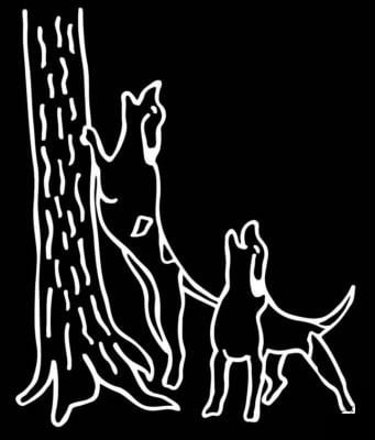 Dogs Treeing Vinyl Hunting Sticker