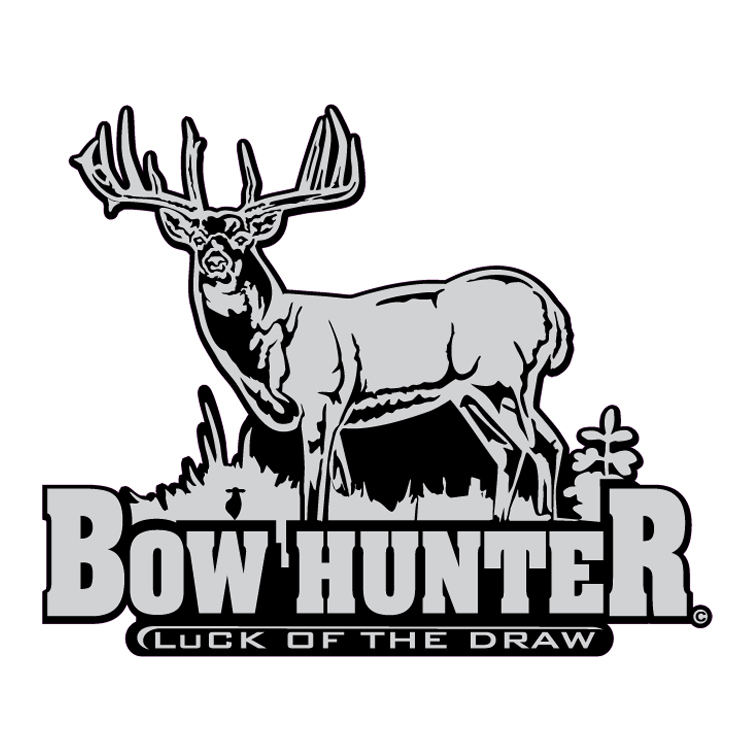 GRAY BLACK WHITE Bowhunter Luck of the Draw Whitetail Decal