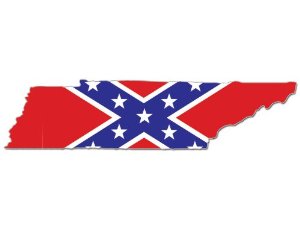 Rebel Flag Tennessee Shaped Sticker