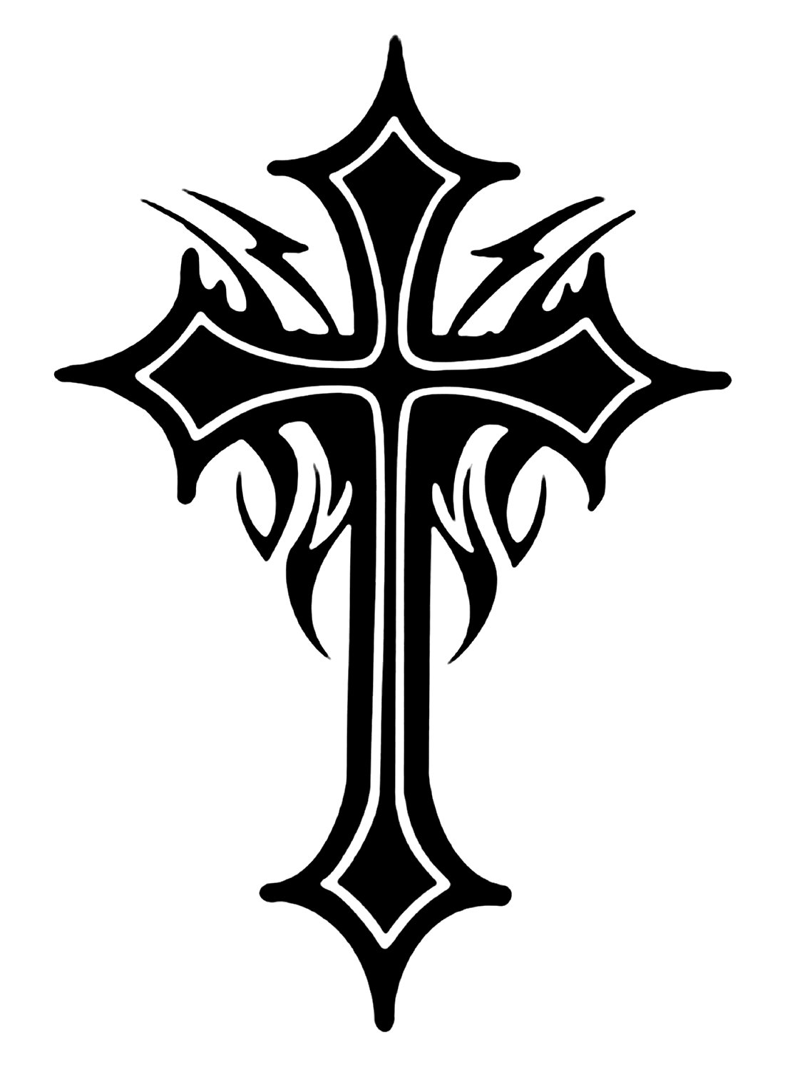 Cross Tribal Design Die Cut Car Decal