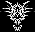 Tribal Dragon Head Diecut Vinyl Decal