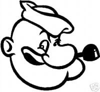 Popeye Head Decal