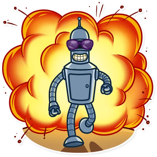 futurama tv show cartoon bender sticker 30