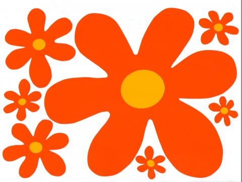 MYSTERY machine vinyl car FLOWER stickers orange
