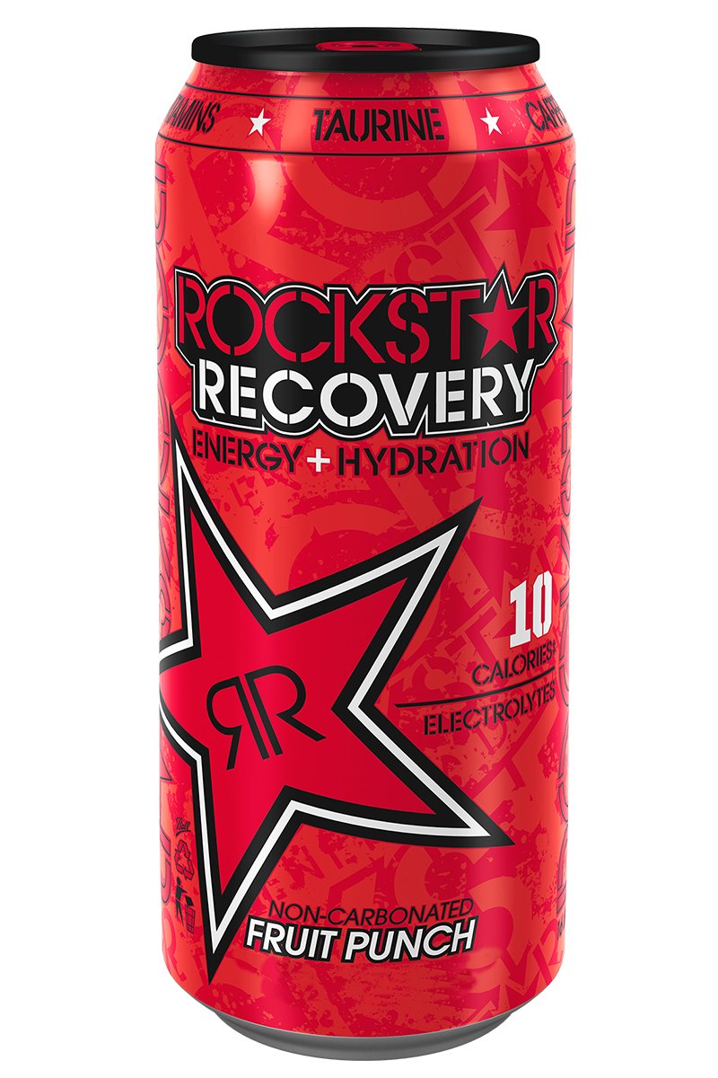 Rockstar RECOVERY FRUIT PUNCH energy drink can shaped sticker