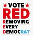 VOTE RED POLITICAL STICKER