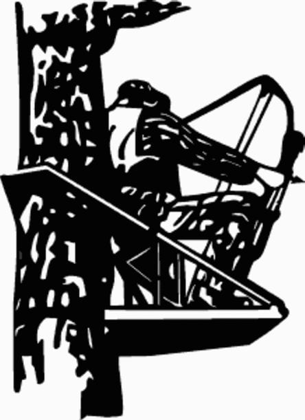 Bow Hunter in Tree Sticker