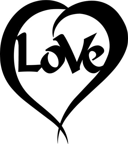 Heart with Love Diecut Decal 2