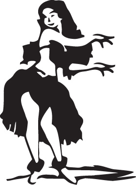 Hula Girl Diecut Vinyl Decal