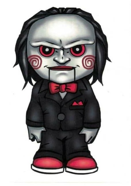 JIGSAW STANDING FUNNY CARTOON STICKER