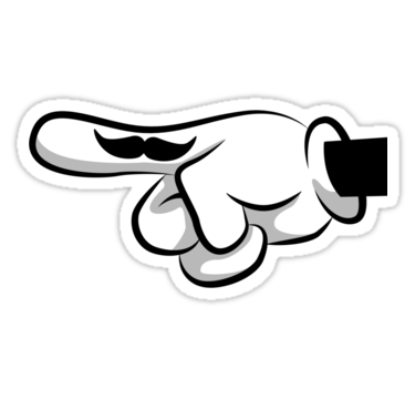 mickey hand finger stache sticker