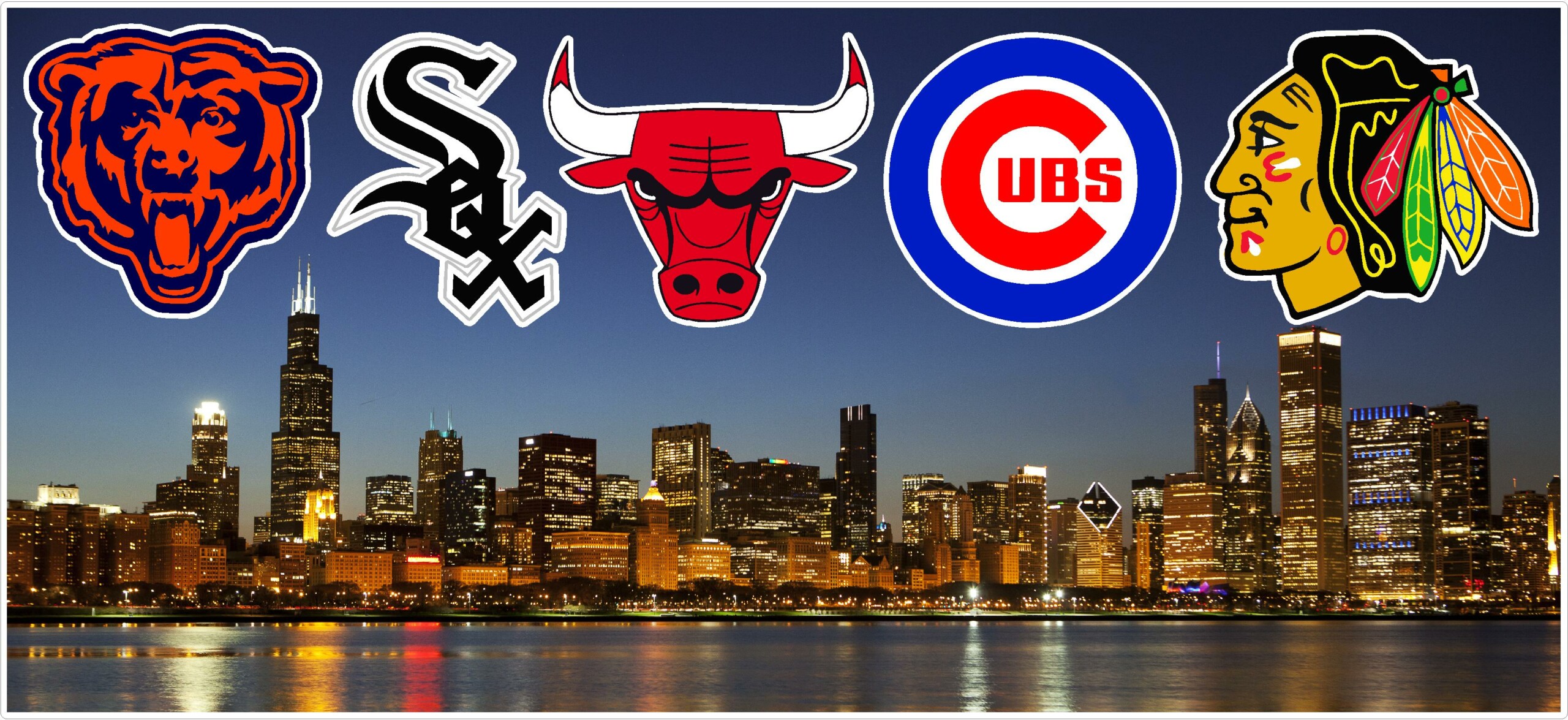 CHICAGO SKYLINE SPORTS WALL MURAL