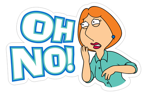 lois OH NO family guy sticker