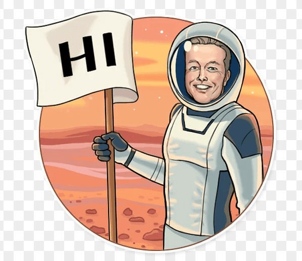 elon on mars sticker