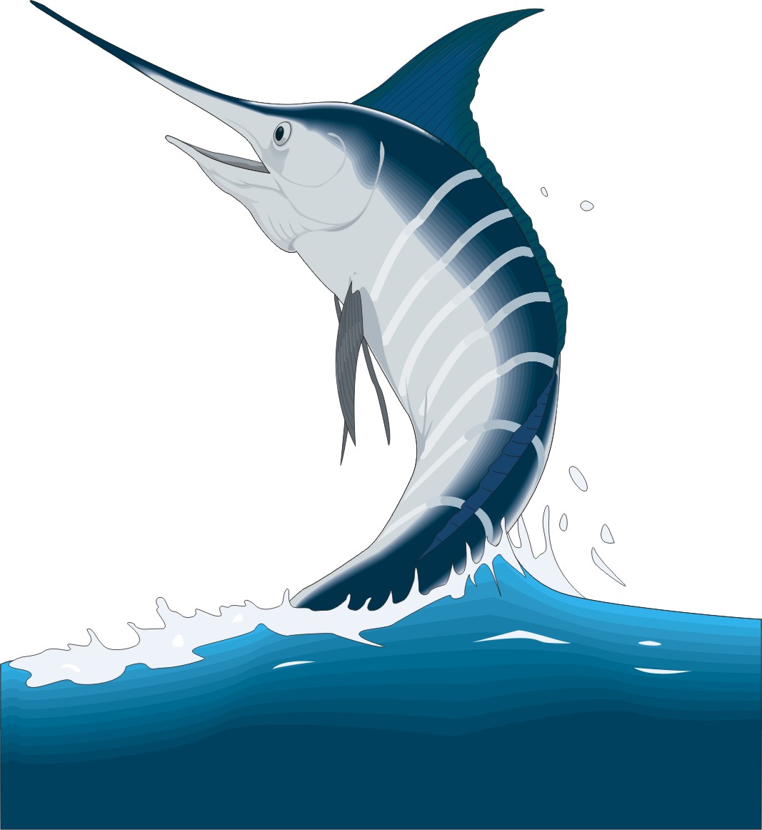 Marlin Color Fish Sticker 2